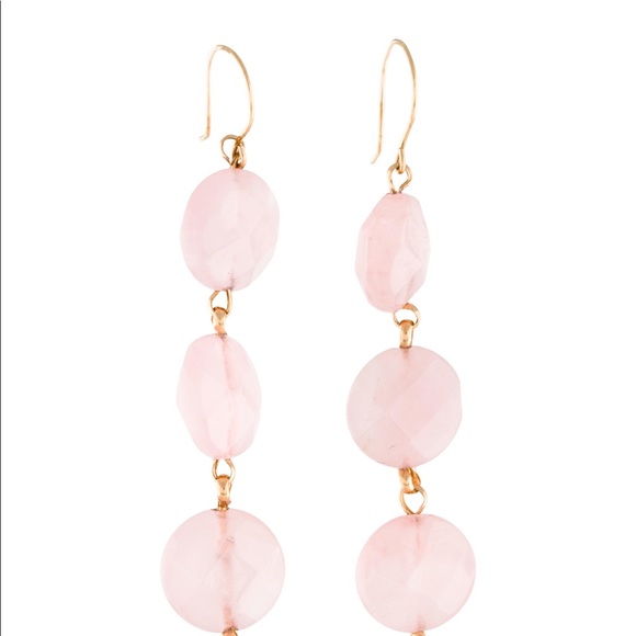 18k Gold Gorgeous Quartz and Opal Drop Earrings - Picture 6 of 6